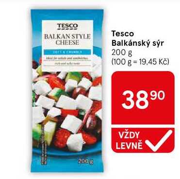 Tesco Balkánský sýr, 200 g 
