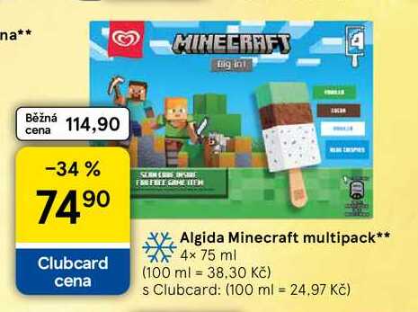 Algida Minecraft multipack, 4× 75 ml 
