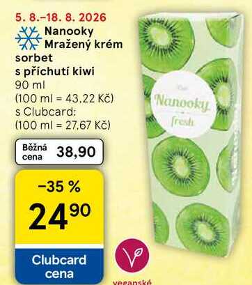 Nanooky Mražený krém sorbet s příchutí kiwi, 90 ml