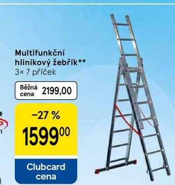 Multifunkční hliníkový žebřík, 3x 7 příček