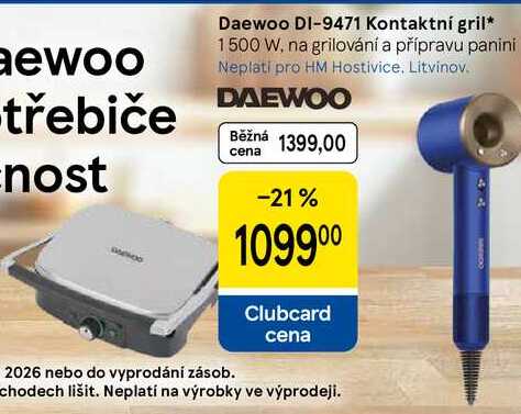 Daewoo DI-9471 Kontaktní gril, 1500 W, na grilování a přípravu panini 
