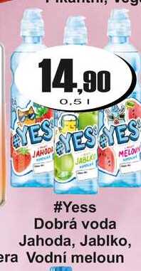 #Yess Dobrá voda Jahoda, Jablko, Vodní meloun 0,5L