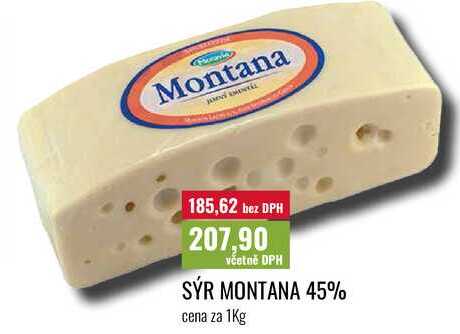 SÝR MONTANA 45%, cena za 1Kg 