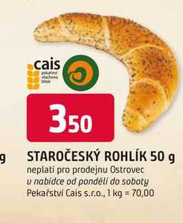 STAROČESKÝ ROHLÍK 50 g 