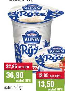 KUNIN Rýže, natur, 450g