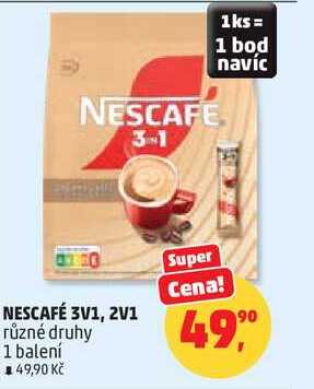 NESCAFÉ 3V1, 2V1 různé druhy, 1 balení