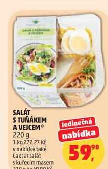 SALÁT S TUŇÁKEM A VEJCEM, 220 g