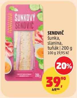SENDVIČ šunka, slanina, tuňák, 200 g