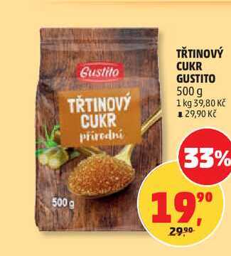 TŘTINOVÝ CUKR GUSTITO, 500 g 