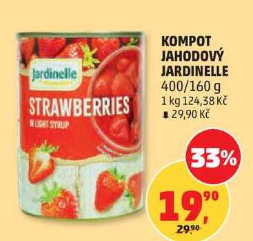 KOMPOT JAHODOVÝ JARDINELLE, 400/160 g