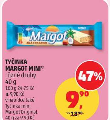 TYČINKA MARGOT MINI různé druhy, 40 g    v akci