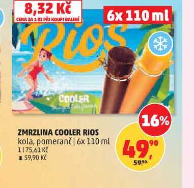 ZMRZLINA COOLER RIOS kola, pomeranč, 6x 110 ml  