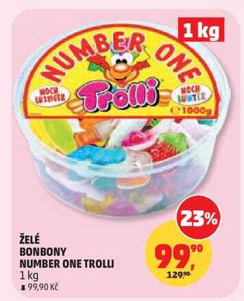 ŽELÉ BONBONY NUMBER ONE TROLLI, 1 kg
