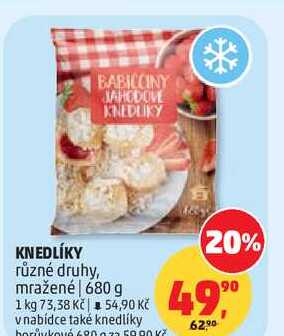 KNEDLÍKY různé druhy, mražené, 680 g