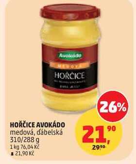 HOŘČICE AVOKÁDO medová, ďábelská, 310/288 g 