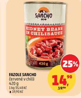 FAZOLE SANCHO červené v chilli, 420g 