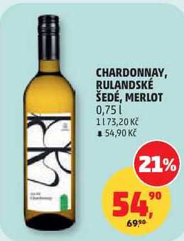 CHARDONNAY, RULANDSKÉ ŠEDÉ, MERLOT, 0,75 l