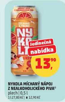 NYKOLA MÍCHANÝ NÁPOJ Z NEALKOHOLICKÉHO PIVA plech, 0,5 l