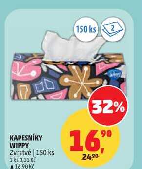 KAPESNÍKY WIPPY, 2vrstvé, 150 ks