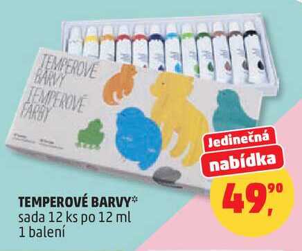 TEMPEROVÉ BARVY sada 12 ks po 12 ml, 1 balení 