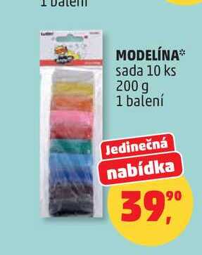 MODELÍNA sada 10 ks, 200 g, 1 balení 