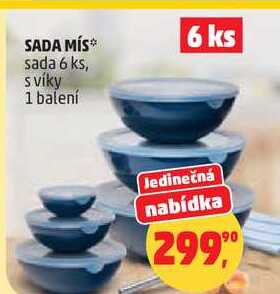 SADA MÍS sada 6 ks, s víky, 1 balení
