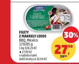 FILETY Z MAKRELY LOSOS BBQ, Mexico, 170/85 g