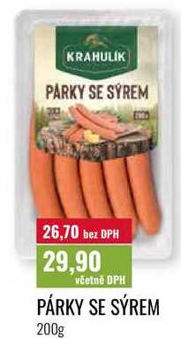 PÁRKY SE SÝREM, 200g
