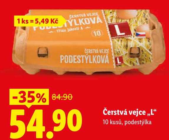 Čerstvá vejce „L“, 10 kusů