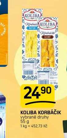 KOLIBA KORBÁČIK vybrané druhy 55 g