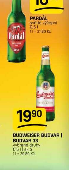 BUDWEISER BUDVAR | BUDVAR 33 vybrané druhy 0,5l