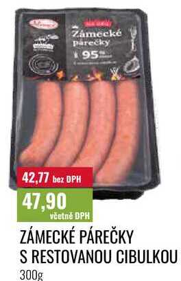 ZÁMECKÉ PÁREČKY S RESTOVANOU CIBULKOU, 300g