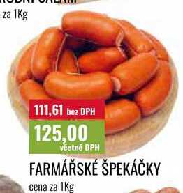 FARMÁŘSKÉ ŠPEKÁČKY cena za 1Kg 
