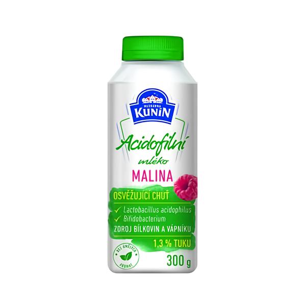 Mlékárna Kunín Acidofilní mléko malina (1,3%)