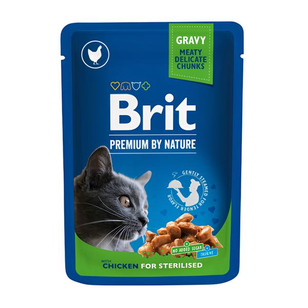 Brit Premium by Nature Kapsička s kuřecími kousky v omáčce pro kastrované kočky