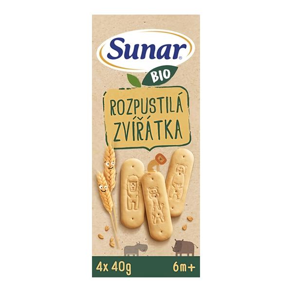 Sunar BIO Sušenky Rozpustilá zvířátka, 4x 40 g