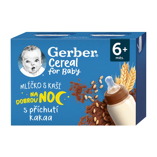 Gerber Mlíčko s kaší s kakaovou příchutí, 2x200ml
