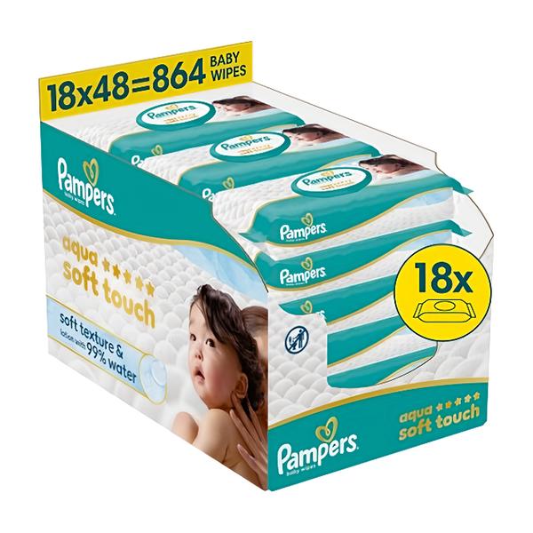 Pampers Ubrousky Aqua Soft Touch (18x 48 ks)