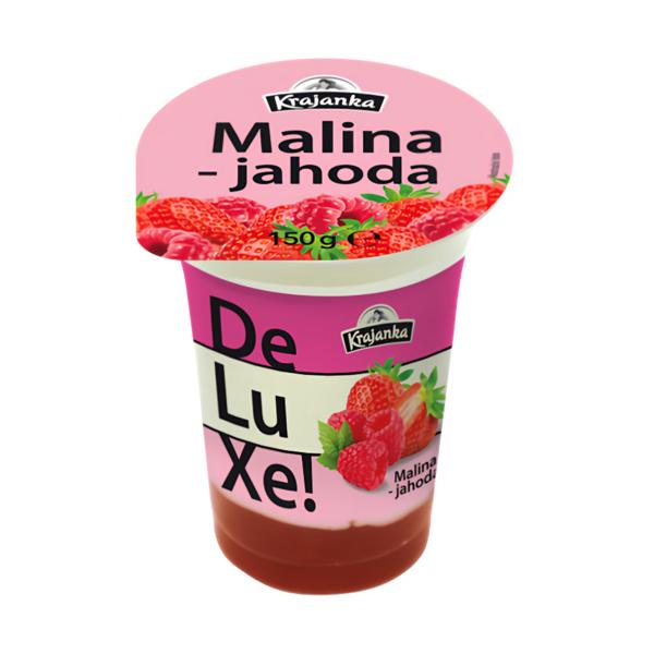 Krajanka DeLuXe smetanový jogurt 7,2% malina-jahoda