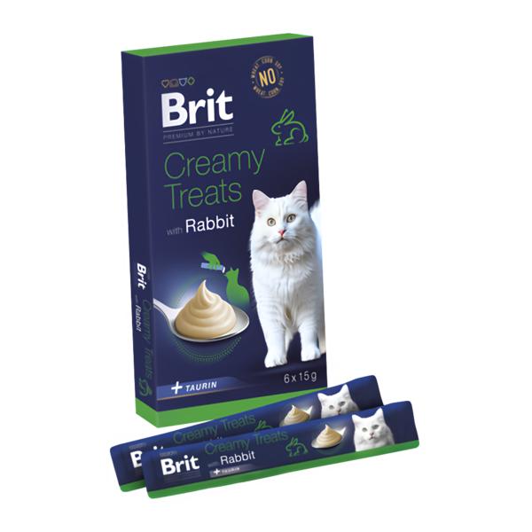 Brit Premium by Nature Cat Creamy Treats with Rabbit 6x15g, pro kočky