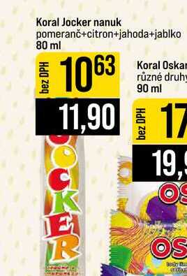 Koral Jocker nanuk pomeranč+citron+jahoda+jablko 80 ml 