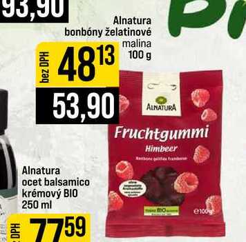Alnatura bonbóny želatinové malina 100g