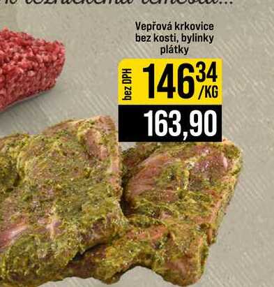 Vepřová krkovice bez kosti, bylinky plátky 1kg