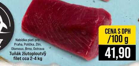 Tuňák žlutoploutvý filet cca 2-4 kg 100g