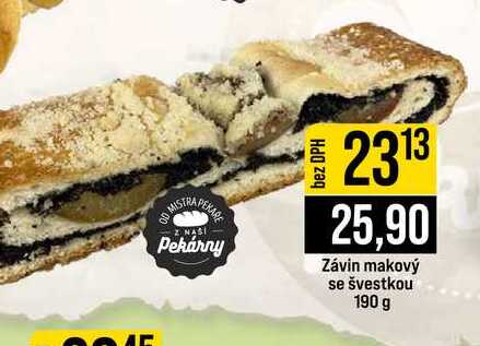 Závin makový se švestkou 190 g 