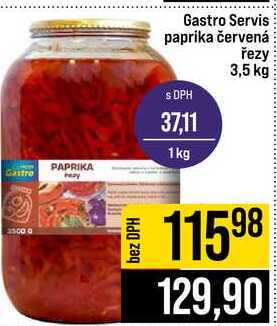 Gastro Servis paprika červená řezy 3,5 kg
