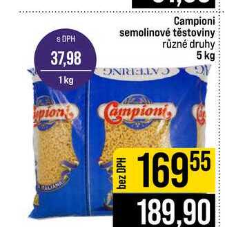 Campioni semolinové těstoviny různé druhy 5 kg
