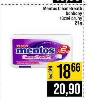 Mentos Clean Breath bonbony různé druhy 21g