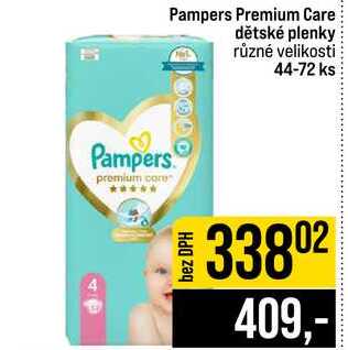 Pampers Premium Care dětské plenky různé velikosti 44-72 ks