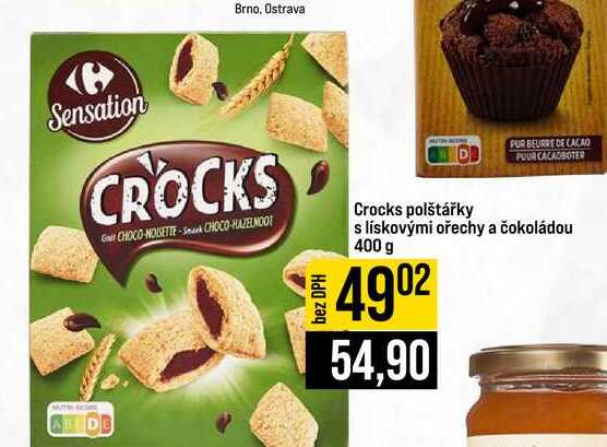 Crocks polštářky s lískovými ořechy a čokoládou 400 g